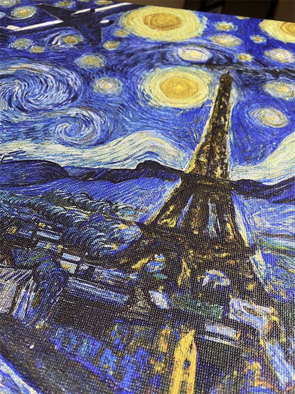 Nuit étoilée version IA imprimée sur toile