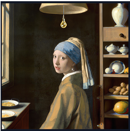 La jeune fille à la perle de Vermeer en IA